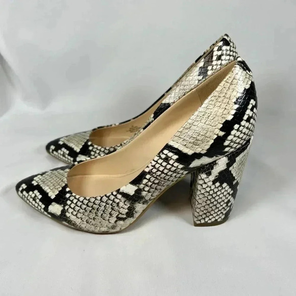 Nine West WNALIS Size 6M Snake Block Heels Business Work Office Party Pumps - Picture 6 of 8